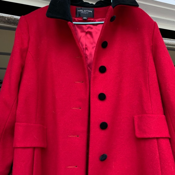 Halston lifestyle wool red coat